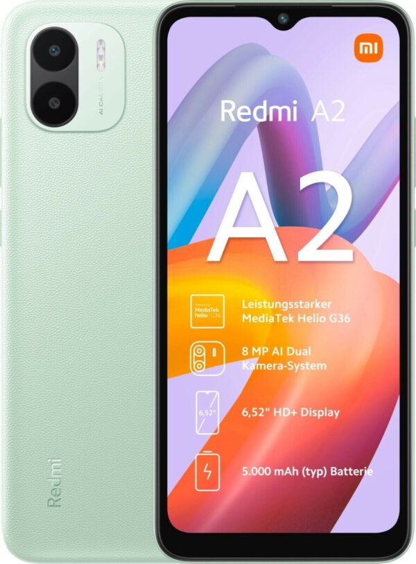 Xiaomi Redmi A2 2GB RAM 32GB DS – Green „REDMIA2-232DSGN” (timbru verde 0.55 lei)