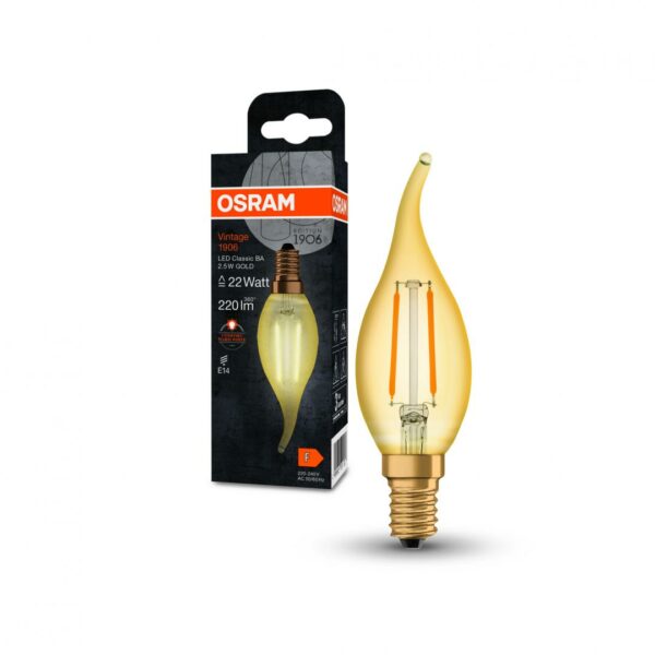 BECURI Osram 1906LCBA22 2,5W/824 230VFILGDE14FS1OSRAM,”000004099854091537″ (timbru verde 0.45 lei)