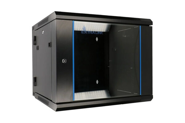 CABINETE Extralink EXTRALINK 9U 600X600 AZH wall-mounted rackmount cabinet swing type black,”EX.12943″