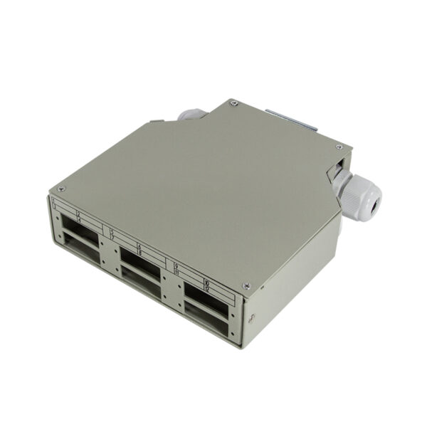 CUTIE DISTRIBUTIE DIN rail fibra optica LOGILINK, pentru cuple LC si SC, otel, gri, „FB5000”