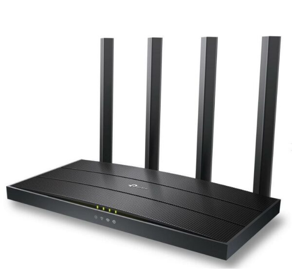 ROUTER TP-LINK wireless 1500Mbps,1 x WAN Gigabit, 4 porturi LAN Gigabit, 2.4 GHz/5 GHz dual band, 4 antene externe, WI-FI 6, 45506865 „Archer AX12” (timbru verde 0.8 lei)