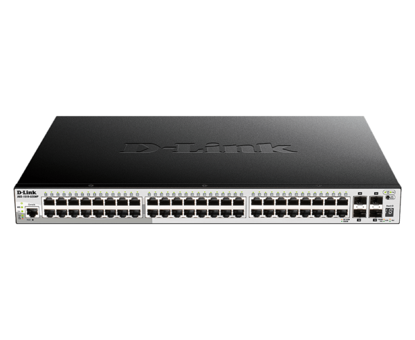 SWITCH POE D-Link, Gigabit x 48 POE, SFP+ x 4, 802.3at, Stackable Smart Managed, rackabil, carcasa metalica, „DGS-1510-52XMP” (timbru verde 10 lei)