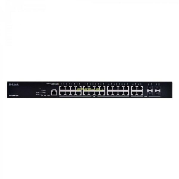 SWITCH POE D-Link, Gigabit x 24 POE, SFP x 4, 802.3at, managed, rackabil, carcasa metalica, „DGS-2000-28P” (timbru verde 10 lei)