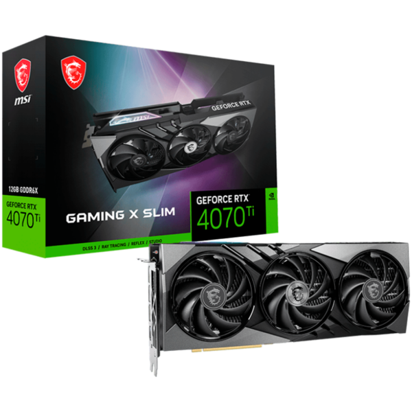 MSI Video Card Nvidia GeForce RTX 4070 Ti GAMING X SLIM 12G (12GB GDDR6X/192bit, PCI Express Gen 4, 3xDP, 1xHDMI, Recommended PSU 700W) „RTX_4070_TI_GAMING_X_SLIM_12G”