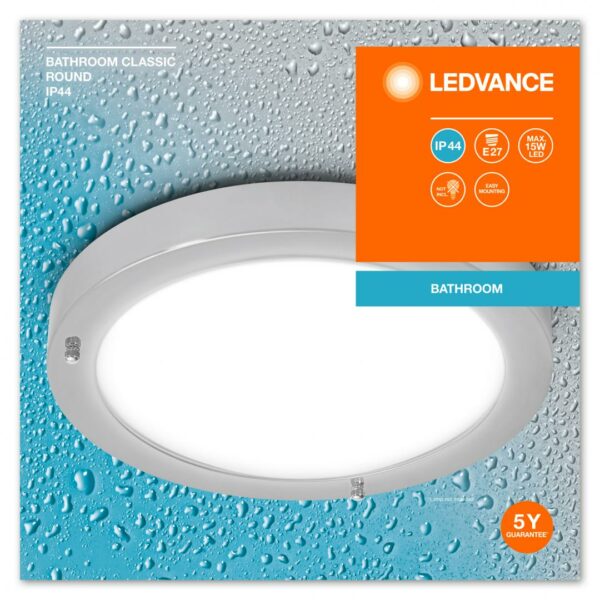 CORPURI de ILUMINAT Osram BATH CLASSIC ROUND 31CM IP44 E27 CHLEDV „000004099854103353” (timbru verde 0.8 lei)