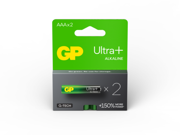 Baterie GP Batteries, Ultra+ Alcalina AAA (LR03) 1.5V alcalina, blister 2 buc. „GP24AUPETA21-2GSB2” „GPPCA24UP170” (timbru verde 0.16 lei)