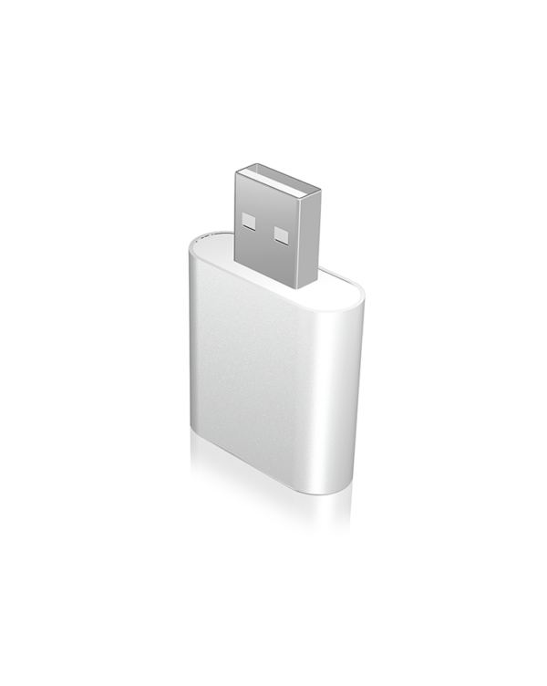 CABLU video Icy Box USB 2.0 la Audio casti si microfon, aluminiu, argintiu, „IB-AC527” (timbru verde 0.08 lei)