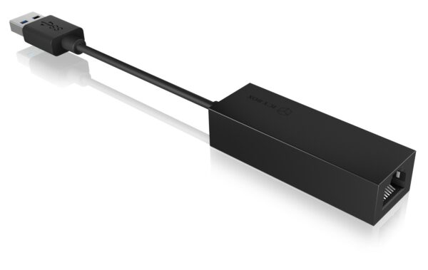 ADAPTOR RETEA Icy Box USB 3.2 (Gen 1) la Gigabit RJ-45, plastic, negru, „IB-AC501A”