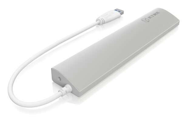 HUB extern Icy Box, porturi USB: USB 3.0 x 7, conectare prin USB, alimentare la 220V, aluminiu, argintiu, „IB-AC6701” (timbru verde 0.8 lei)