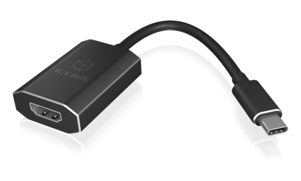CABLU video Icy Box USB Type-C la HDMI, 4K la 60Hz, aluminiu & plastic, negru, „IB-AD534-C”