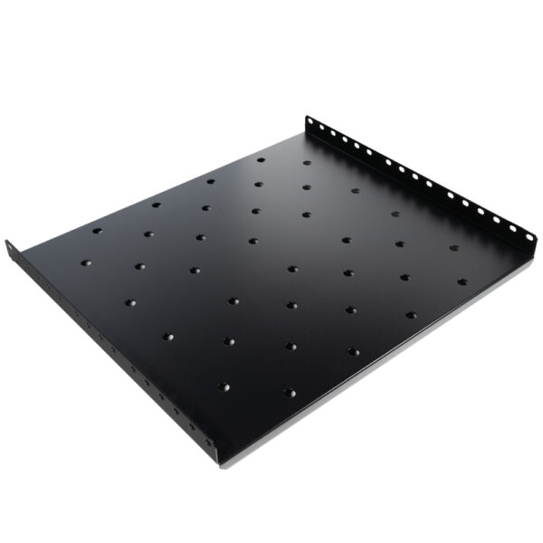 RAFT FIX SPACER 1U pentru rack 19″, adancime 425mm, sarcina maxima 60Kg, vopsea antistatic, otel 1.2mm, black, „SPSF-1U425-BK-03”