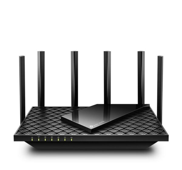 ROUTER TP-Link wireless Wi-Fi 6E, AXE5400, 4 porturi LAN Gigabit, 1 port WAN Gigabit, 1 x USB 3.0, Tri Band 5400Mbps, 6 x antena externa, „Archer AXE75” (timbru verde 0.8 lei)