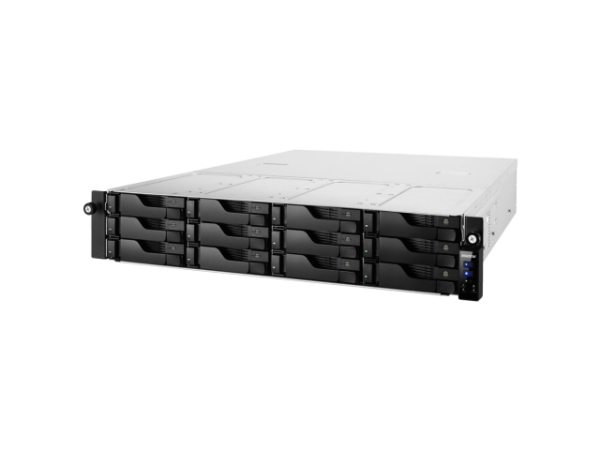 ASUSTOR NAS 12 Bay 2U Rack, Intel Xeon E3 3.4GHz, Red PSU,w/Rail „AS7012RDX”