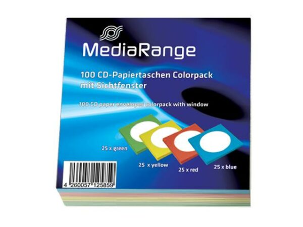 MediaRange CD Paperbag Colorpack 100pack „BOX67”