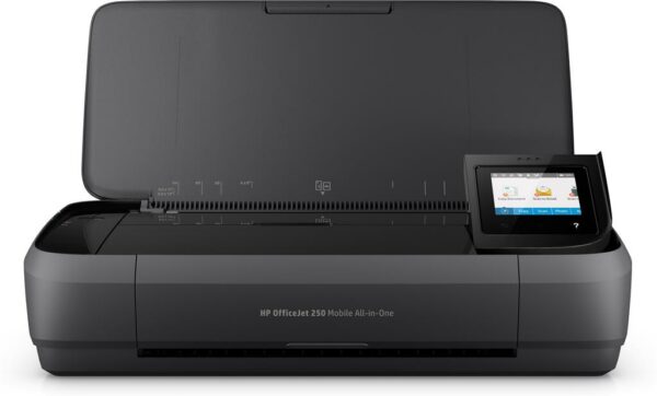 Multifunctional inkjet Color HP OfficeJet 250Mobile AiO, A4, Functii: Impr.|Scan.|Cop., Viteza de Printare Monocrom: 9ppm, Viteza de printare color: 6ppm, Conectivitate:USB|WiFi, Duplex:Da, ADF:ADF(Timbru Verde 11lei) „CZ992A”