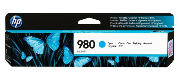 Cartus Cerneala Original HP Cyan, nr.980, pentru Office Jet X555dn|555xh|585dn|585f|585z, 6.6k, incl.TV 1.2incl.TV „D8J07A”