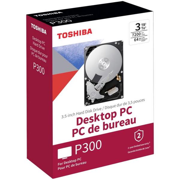 HDD Desktop TOSHIBA 6TB P300 SMR, 3.5, 128MB, 5400 RPM, SATA, retail pack „HDWD260EZSTA”