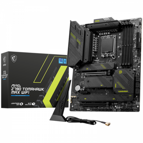 PLACI de BAZA MSI MAG Z790 TOMAHAWK MAX WIFI, ATX, Socket LGA 1700,DDR5 7800+(OC)MHz, 2x PCIe x16 slots, 4x M.2 slots, 1x HDMI, 1x DP, 2x USB 3.2 Gen1, 1x USB 3.2 Gen2, 4x USB 2.0, Type-C, 7.1 HD Audio, 2.5Gbps LAN „MAG_Z790_TOMAHAWK_MAX_WIFI”