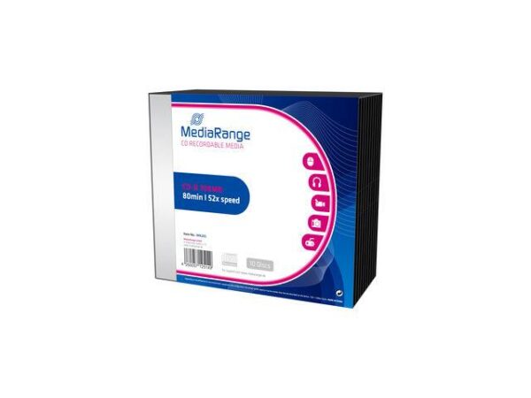 MediaRange CD-R 700MB|80min 52x speed, Slimcase Pack 10 „MR205”