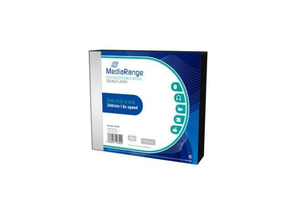 MediaRange DVD+R Double Layer 8,5GB 8x Slimcase Pack5 „MR465”