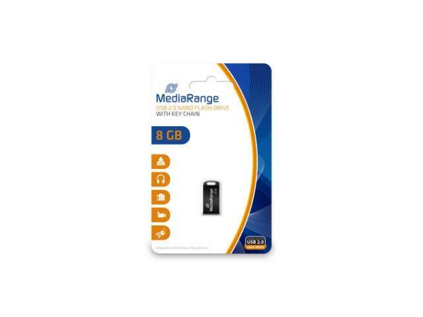 MediaRange USB 2.0 nano flash drive, 8GB „MR920” (timbru verde 0.03 lei)
