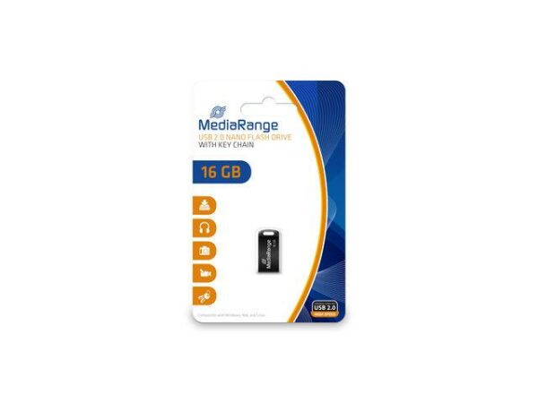 MediaRange USB 2.0 nano flash drive, 16GB „MR921” (timbru verde 0.03 lei)