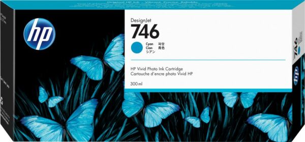 Cartus Cerneala Original HP Cyan, nr.746, pentru Design Jet Pro2|Pro 44| Z6| Z6dr|Z9+, 300ml, incl.TV 1.2incl.TV „P2V80A”