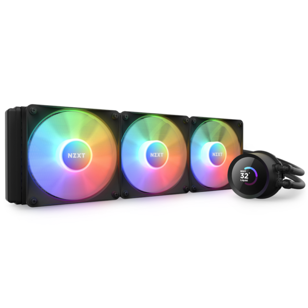 Cooler NZXT „Kraken 360 RGB”, skt universal, racire cu lichid, ventilator 120 mm x 3, 1800 rpm, iluminat RGB, „RL-KR360-B1” (timbru verde 2.00 lei)