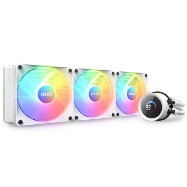 Cooler NZXT „Kraken 360 RGB”, skt universal, racire cu lichid, ventilator 120 mm x 3, 1800 rpm, iluminat RGB, „RL-KR360-W1” (timbru verde 2.00 lei)