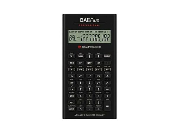 CALCULATOR de BIROU Texas Instruments BAII Plus Professional „TI015110” (timbru verde 0.18 lei)