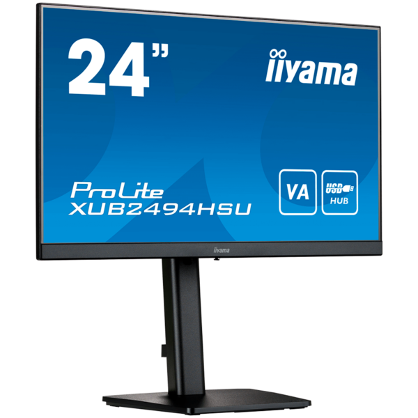 MONITOARE Iiyama LED XUB2494HSU-B2 VA 23.8″ 1920 x 1080 @75Hz 250 cd/m2 3000:1 4ms HDMI DP USB 3.2 x 2 HDCP swivel, tilt, pivot, HAS, Speakers, 3y „XUB2494HSU-B2” (timbru verde 7 lei)