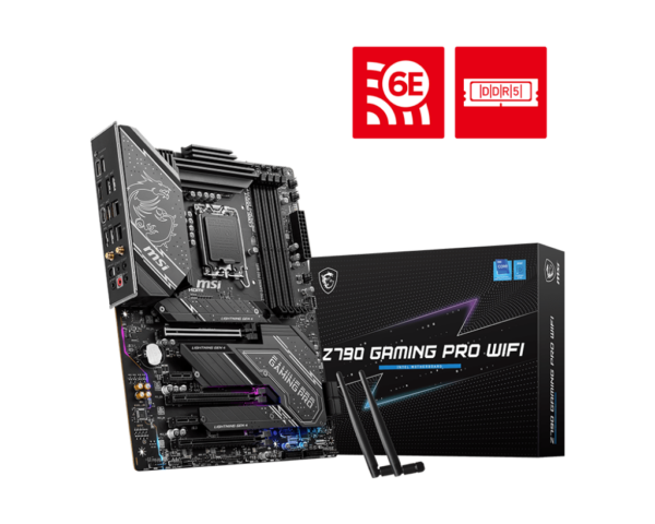 MSI Z790 GAMING PRO WIFI INTEL Z790 Supports 12th/13th Gen Intel Core Processors Pentium Gold and Celeron Processors „Z790 GAMING PRO WIFI”