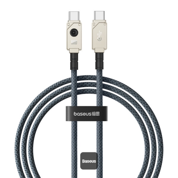 CABLU alimentare si date Baseus Unbreakable, Fast Charging Data Cable pt. smartphone,USB Type-C la USB Type-C 100W, 1m,braided aliaj zinc,alb „P10355800221-00” (timbru verde 0.08 lei) – 6932172633301