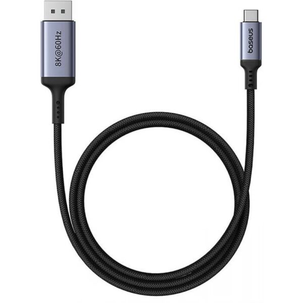 CABLU video Baseus, USB Type-C (T) la DisplayPort (T), 1.5m, rezolutie maxima 8K UHD la 60 Hz, negru „B0063370D111-00” (timbru verde 0.18 lei) – 6932172650360
