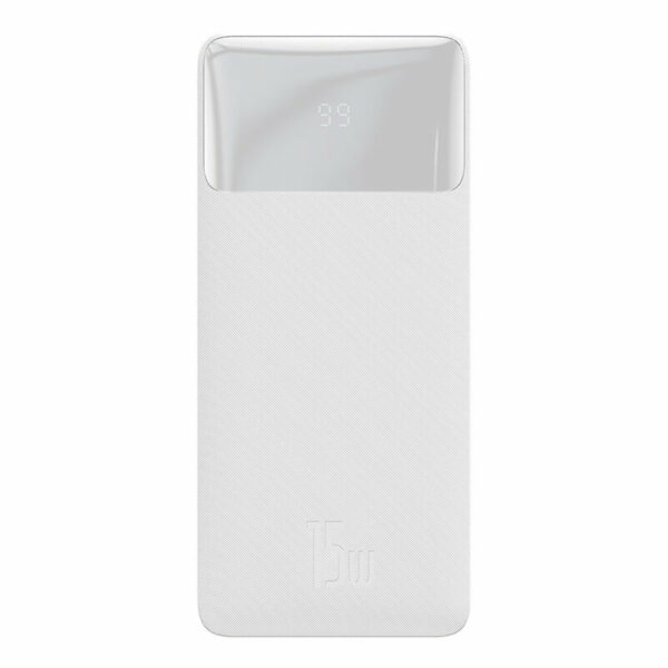 POWER BANK Baseus Bipow, 20000mAh, 15W, 2 x USB; 1 x USB Type-C, digital display pt. status baterie, total 3A, alb, „PPBD050102” (timbru verde 0.18 lei) – 6932172618223