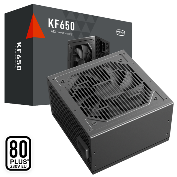 SURSA PCCOOLER, 650W, fan 120mm, certificare 80PLUS White, MB 20+4 pin x 1, CPU 4+4 pin x 2 , PCI-E 6+2 pin x 2, SATA x 3, „KF650” (timbru verde 2lei)