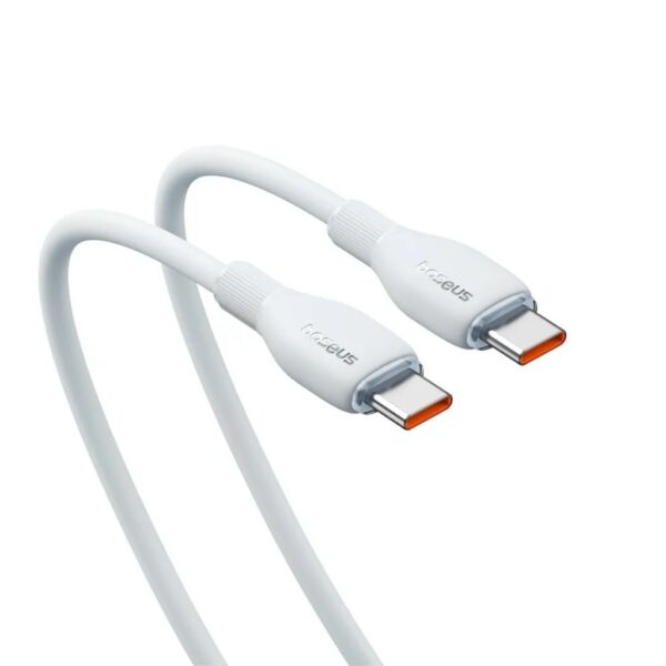 CABLU alimentare si date Baseus Pudding, Fast Charging Data Cable pt. smartphone, USB Type-C la USB Type-C 100W, 2m, alb „P10355702221-01” (timbru verde 0.08 lei) – 6932172634018