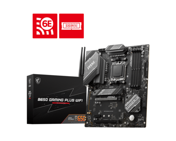 PLACI de BAZA MSI B650 GAMING PLUS WIFI AMD B650 Supports AMD Ryzen 7000 Series Desktop Processors Support HDMITM 2.1 with HDR 1x DP Socket AM5 „B650 GAMING PLUS WIFI”