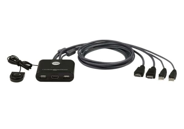 KVM switch Aten USB HDMI 2PORT/FHD CS22HF „CS22HF” (timbru verde 0.8 lei)