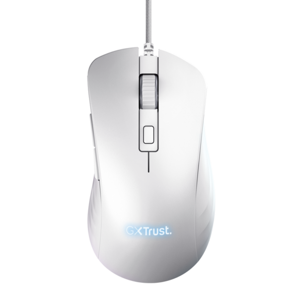 MOUSE Trust GXT924W YBAR+ 25600 DPI, alb „TR-24891” (timbru verde 0.18 lei)