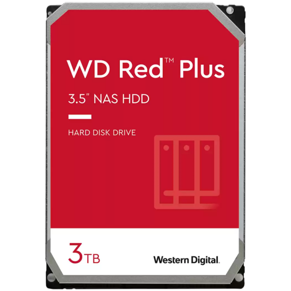 HDD WD NAS Red Plus 3TB CMR, 3.5, 256MB, 5400 RPM, SATA, TBW: 180 „WD30EFPX”
