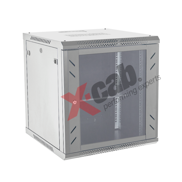 CABINETE Xcab metalic de perete 19″, tip rack wallmount, 12U 600×600 mm, Xcab S Gri „Xcab-12U60S.7035”