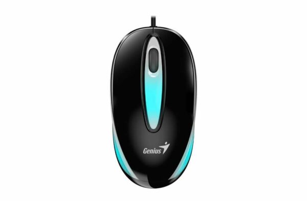 MOUSE Genius, „DX-Mini”, PC sau NB, cu fir, USB, optic, 1000 dpi, butoane/scroll 3/1, LED, negru, „31010025404” (timbru verde 0.18 lei)