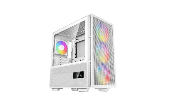 CARCASA DeepCool „CH560 DIGITAL WH”, Middle Tower, ATX, fara sursa, sticla securizata, 4 ventilatoare incluse, iluminare RGB, alb, USB 3.2 gen 1 x 1, USB Type-C x 1, Jack 3.5mm, „R-CH560-WHAPE4D-G-1 „