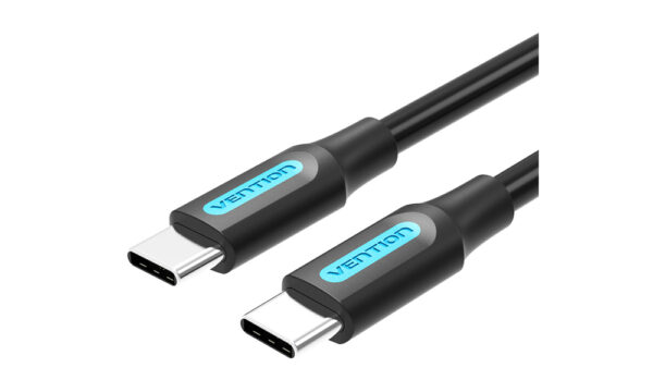 Cablu USB Vention, USB Type-C (T) la USB Type-C (T), 1m rata transfer 480 Mbps, invelis PVC, negru, „COSBF” (timbru verde 0.18 lei) – 6922794749443