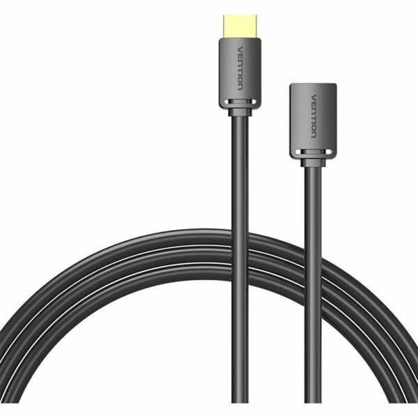 Cablu video Vention, HDMI(T) la HDMI(M), 1.5m, rezolutie maxima 4K la 60Hz, conectori auriti, cupru, invelis PVC, negru, „AHCBG” (timbru verde 0.18lei) – 6922794766860