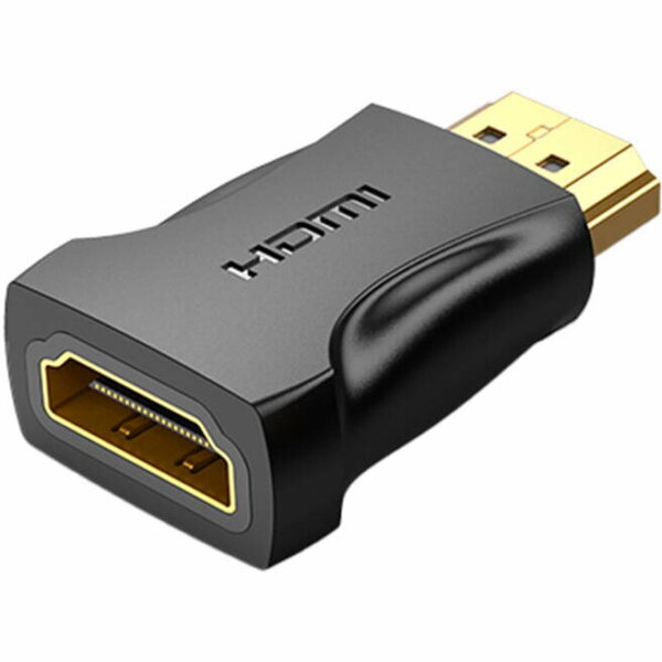 Adaptor video Vention, HDMI(T) la HDMI(M), rezolutie maxima 4K la 60Hz, conectori auriti, invelis PVC, negru, „AIMB0” (timbru verde 0.03lei) – 6922794747852