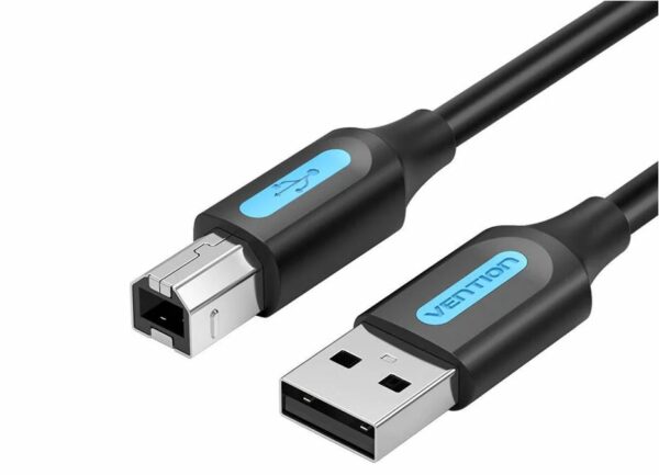 Cablu USB pt. imprimanta Vention, USB 2.0 (T) la USB 2.0 tip B (T), 2m , invelis PVC, negru, „COQBH” (timbru verde 0.18 lei) – 6922794748576