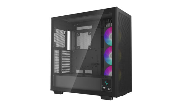 CARCASA DeepCool „MORPHEUS”, Tower, ATX, fara sursa, 1xfan, USB 3.2 gen 1 x 4, USB Type-C x 1, audio, PSU shroud, 9 sloturi expansiune, iluminare ARGB, negru, „R-MORPHEUS-BKAPA1-G-1” (timbru verde 0.08lei)