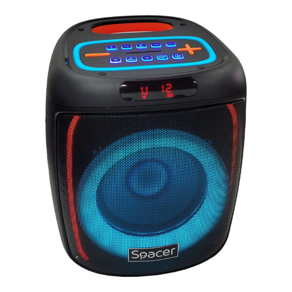 BOXA SPACER portabila bluetooth Bear, RMS: 40W, 8″ woofer+1tweeter, acumulator 7.4V, 2500mAh, input : Blutooth, AUX audio, radio FM, guitar/micrf., USB/microSD, remote control, TWS, black, „SPB-Bear-BT” (timbru verde 4.00 lei)